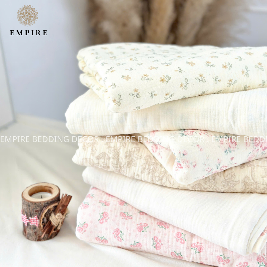 Chăn em bé mầm non tiểu học, chăn vải xô muslin 4 lớp, chăn mềm mỏng chống ngạt thở cho bé sơ sinh - EMPIRE Bedding