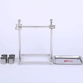 Cầu Đứng Inox Cho Vẹt Nhiều Kích Cỡ Kèm Khay Hứng Phân Và Cóng Ăn Uống