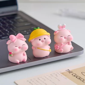Mô hình heo giả đá loại bóng ko hộp mini dễ thương tiểu cảnh, bày bàn làm việc, bàn học, taplo ô tô, đỉnh màn hình