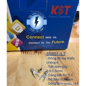 Đầu Cos chữ Y trần SNBS1-3.7 KST | Đầu cos dây điều khiển 0.75–1.5mm² | Cos điện công nghiệp