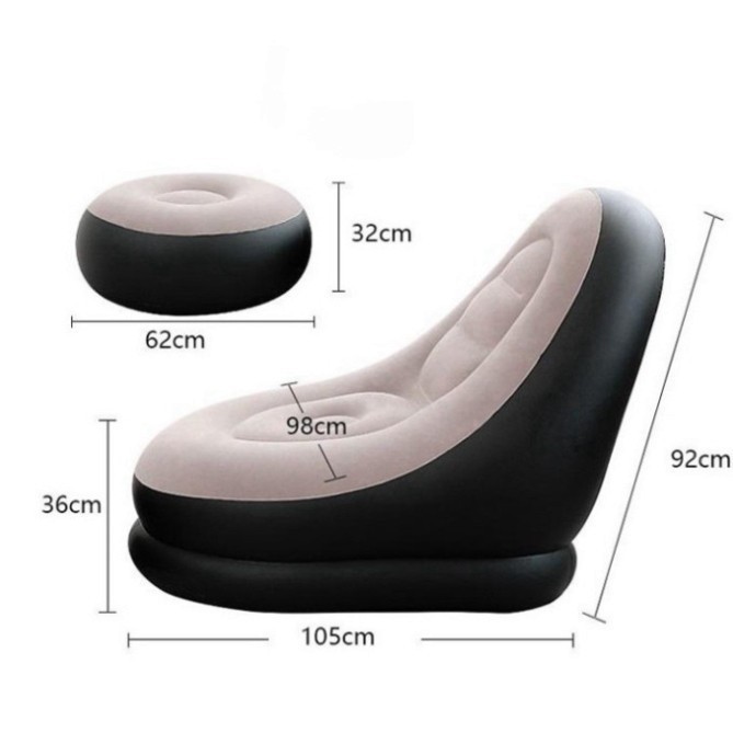Ghế hơi Tựa Lưng,Ghế Bơm Hơi,sofa hơi Kiểu Dáng Hàn Quốc Bọc Nhung Mềm Mại ( hàng loại to )