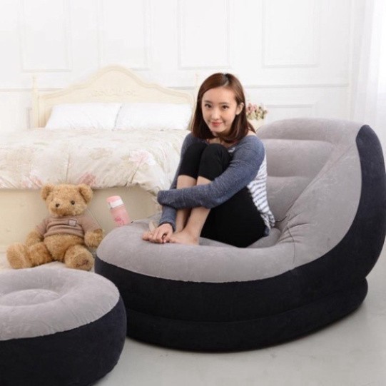 Ghế hơi Tựa Lưng,Ghế Bơm Hơi,sofa hơi Kiểu Dáng Hàn Quốc Bọc Nhung Mềm Mại ( hàng loại to )