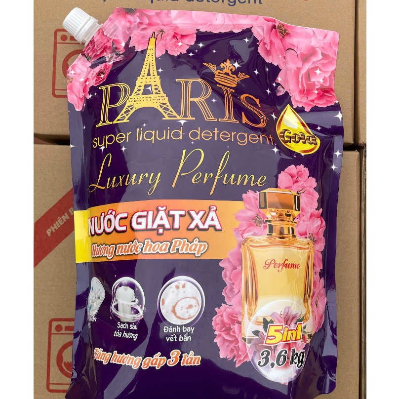Nước Giặt Paris Luxury Perfume 5 Trong 1. Hàng chính hãng , Hương hoa Pháp đam mê. làm sạch nhanh .