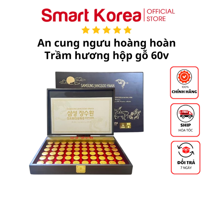 An cung ngưu hoàng hoàn Trầm Hương Jangsoo Hwan Hàn Quốc Samsung Pharm - Hộp 60 viên
