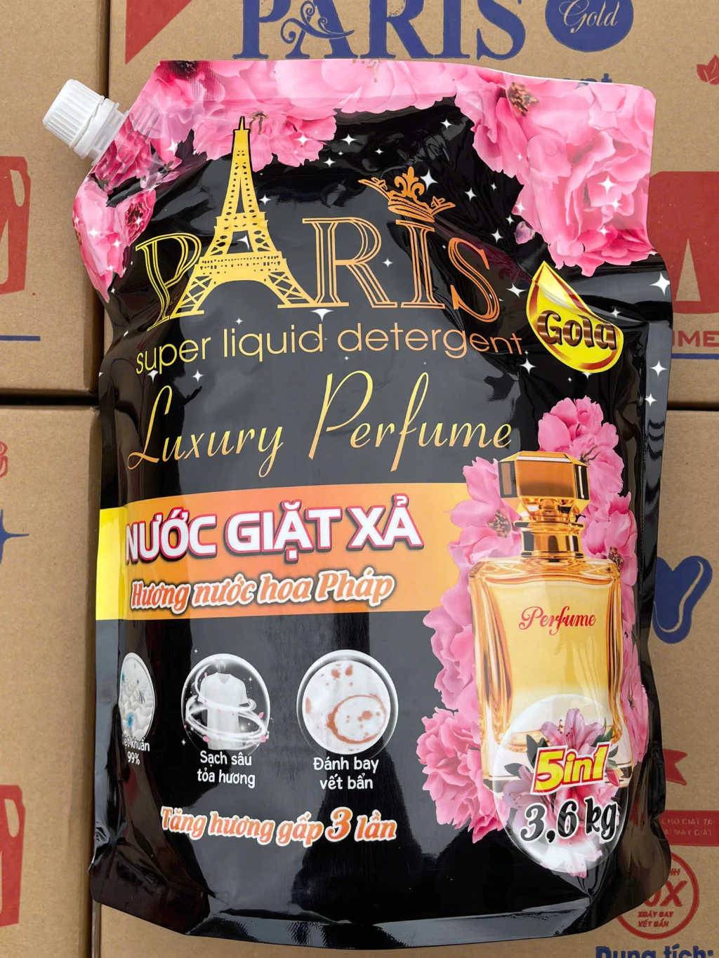 Nước Giặt Paris Luxury Perfume 5 Trong 1. Hàng chính hãng , Hương hoa Pháp đam mê. làm sạch nhanh