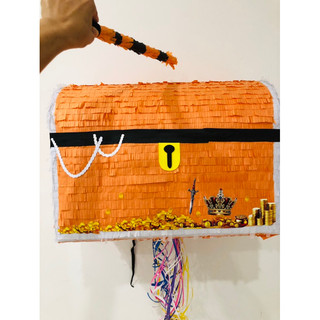 Pinata Rương cướp biển Tresure box Pirate Chest - Trò chơi đập kẹo - Trang Trí Sinh Nhật Cho Bé Trai và Bé Gái