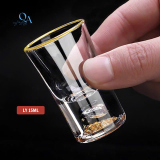 Bộ ly rượu thủy tinh pha lê mạ vàng lá 24K bình 300ml 6 ly 15ml sang trọng cao cấp kèm hộp quà tặng
