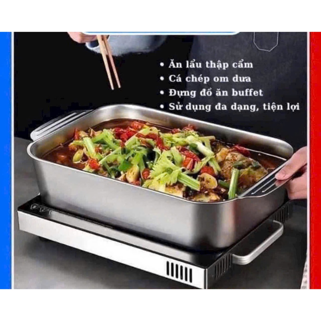 NỒI CÁ OM DƯA, NỒI LẨU ĐA NĂNG HÌNH CHỮ NHẬT SIÊU TIỆN LỢI