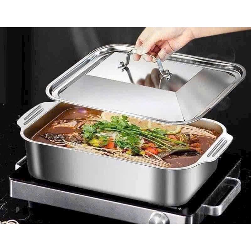 NỒI CÁ OM DƯA, NỒI LẨU ĐA NĂNG HÌNH CHỮ NHẬT SIÊU TIỆN LỢI