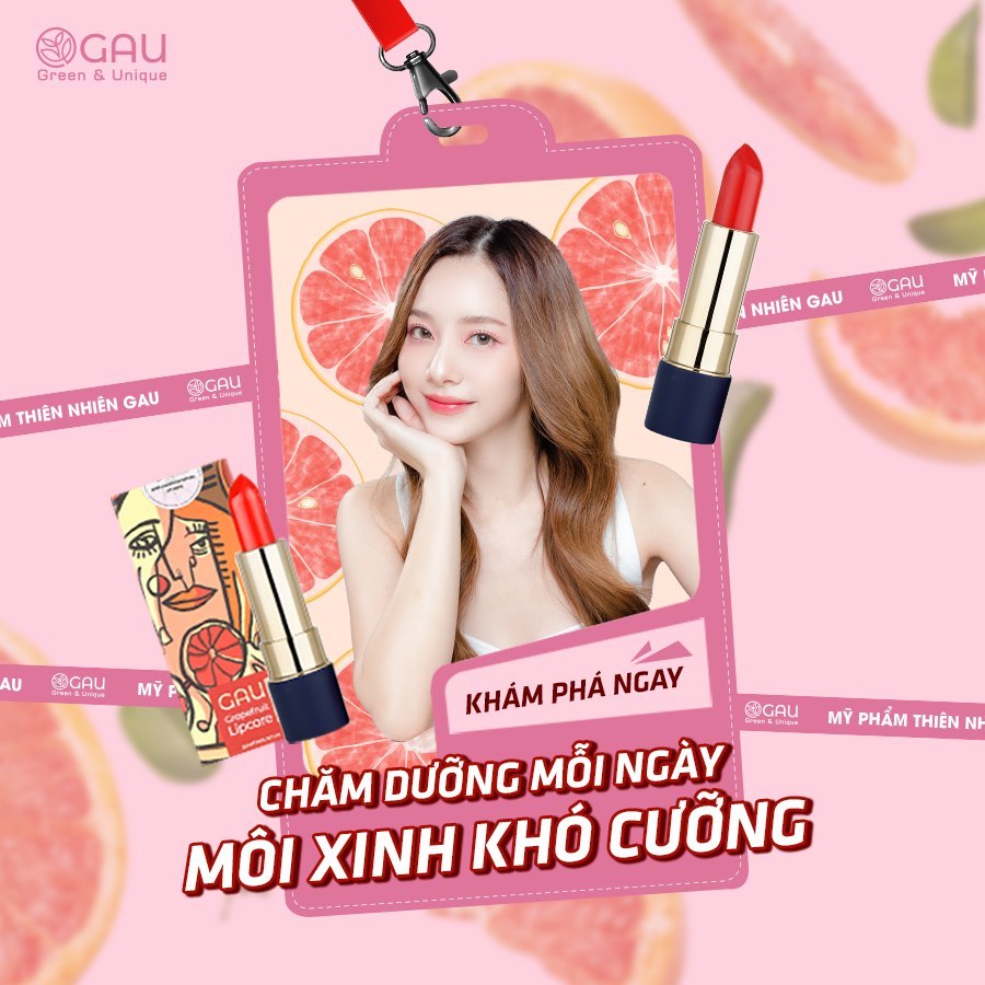 Son Màu Siêu Dưỡng tự nhiên GAU Smooth & Fresh Dưỡng Môi Chuyên Sâu Chính Hãng Chiết Xuất Bưởi Đào