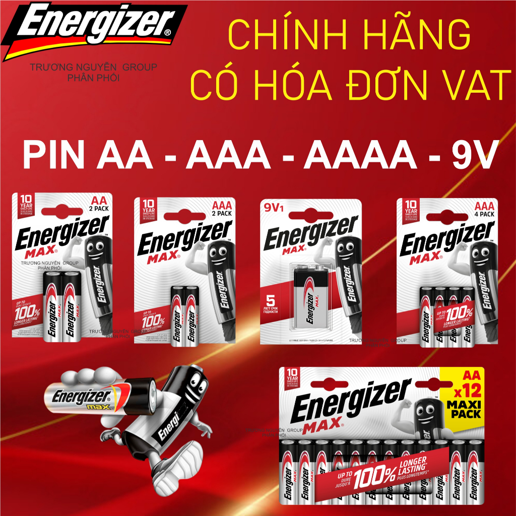 Pin Chính Hãng Energizer AA,AAA ,AAAA ,9V-Pin 1,5V Siêu Bền-Pin tiểu ...