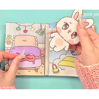 Đồ chơi bóc dán Squishy Nhà thỏ Bunny - Bé thỏ đáng yêu và búp bê Toca - Búp bê giấy