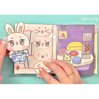 Đồ chơi bóc dán Squishy Nhà thỏ Bunny - Bé thỏ đáng yêu và búp bê Toca - Búp bê giấy