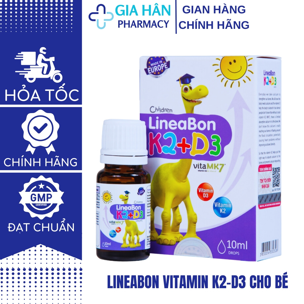 D3 K2 Lineabon bổ sung vitamin d3 cho trẻ sơ sinh, giảm còi xương d2k3 ...