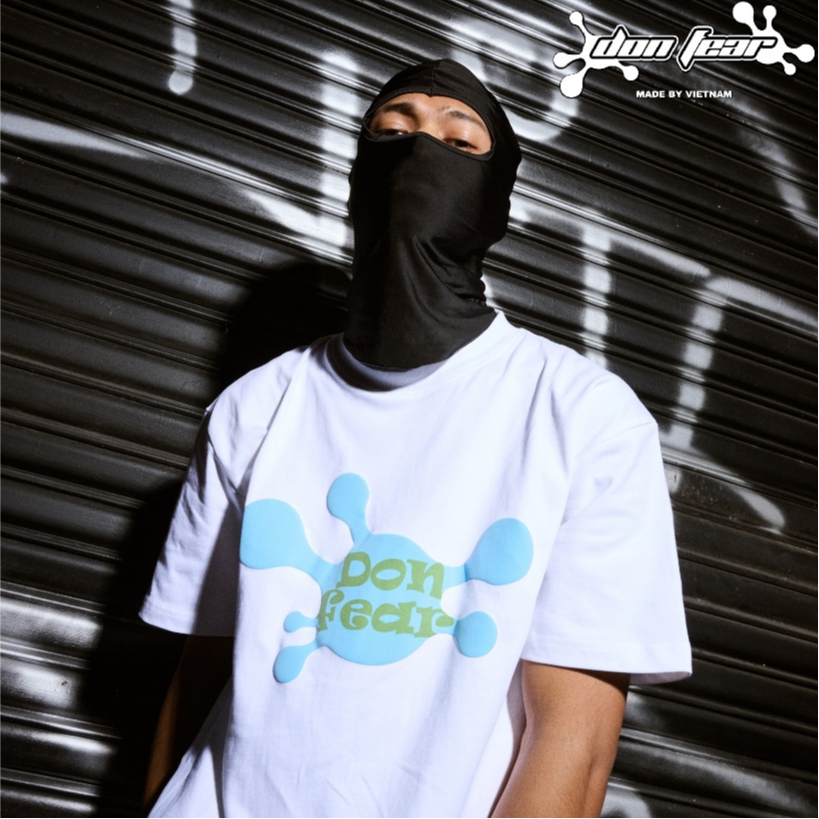 Áo thun DONFEAR blue basic logo chất liệu cotton 100% thoáng mát from oversized unisex
