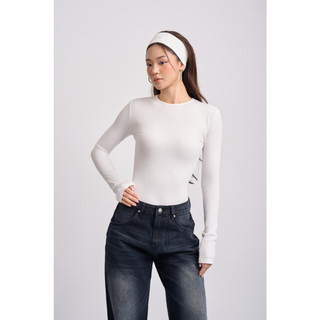 THEKIM Áo thun tăm cotton dài tay cổ tròn nhiều màu , áo giữ nhiệt dài tay trơn basic cho nữ AD119 dáng thường