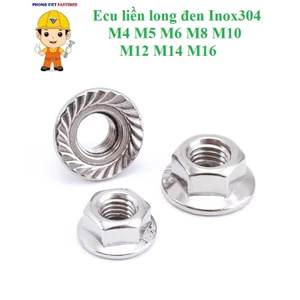 M4-M16 Đai ốc,Ecu liền long đen Inox304 M4-M16