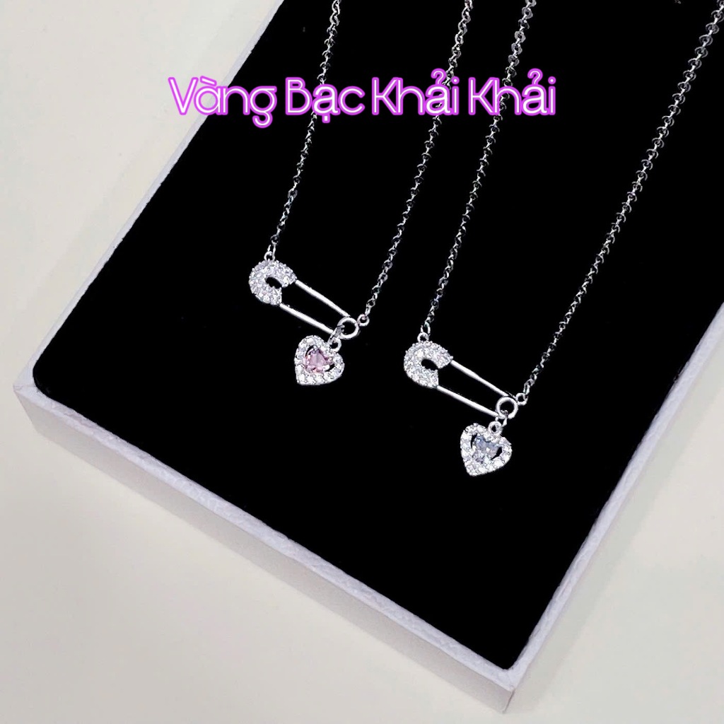 Dây chuyền Safety Pin Bạc ta treo mặt tim - Dây chuyền nữ bạc ta - Vàng ...