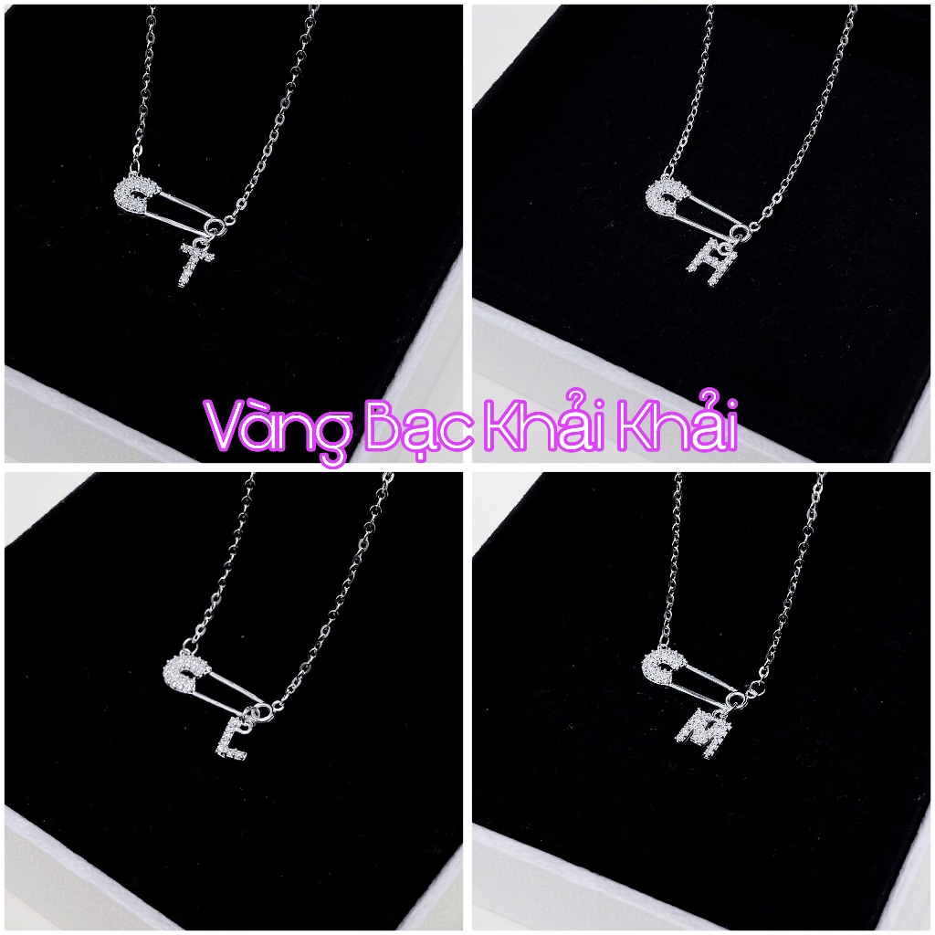 Dây chuyền Safety Pin Chữ cái chất liệu Bạc ta , đủ bảng chữ cái - Dây ...