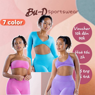 Áo Thể Thao Nữ,Áo Ống,Áo Dây,Áo Tay Dài Tập Gym Yoga Dệt Kim Cao Cấp Co Giãn Thấm Hút Tốt (mã áo IGNITE)