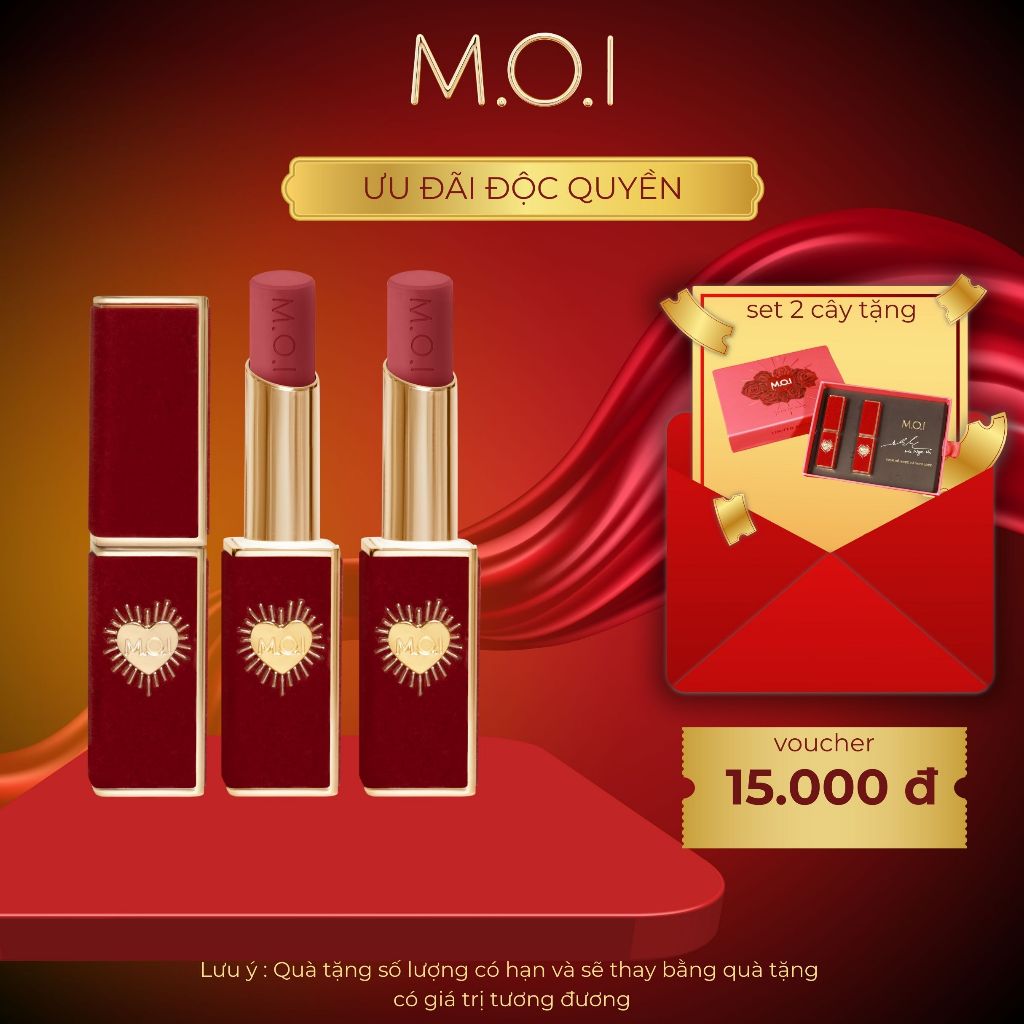 Ảnh Son lì QUEEN OF ROSE  MOI COSMETICS bản giưới hạn 3g 1