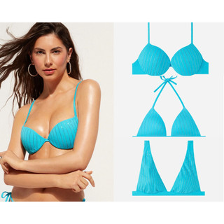 Áo bơi, bikini đi biển màu xanh có đệm đẩy ngực, hàng VNXK