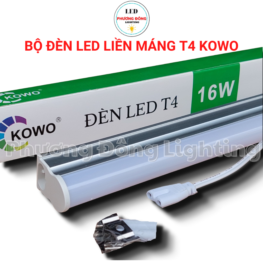 Bộ Đèn LED T4 máng Nhôm LED Liền thân dài 29cm, 42cm, 47cm, 51cm màu Trắng Vàng Hồng