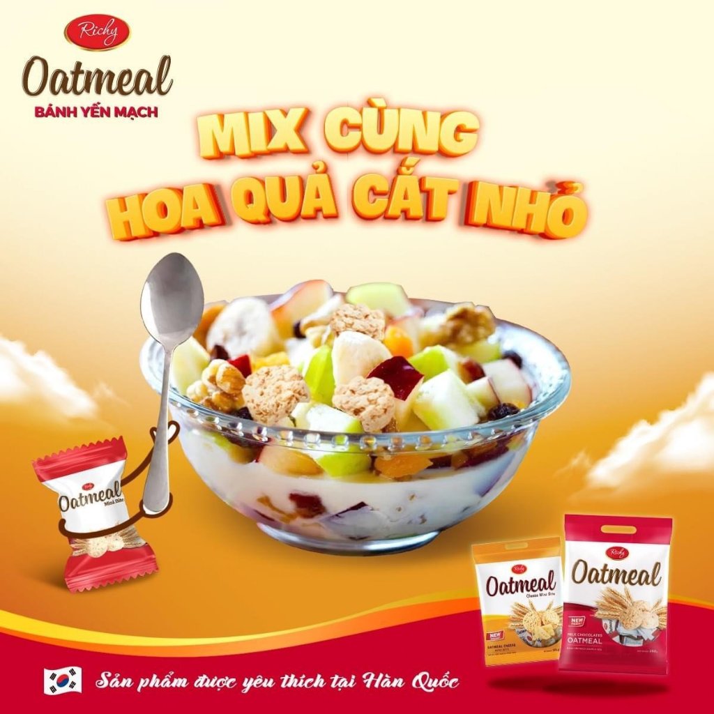 [MUA 3 TẶNG 1 QUAT] Combo 4 túi yến mạch sữa - phô mai 250g-220g