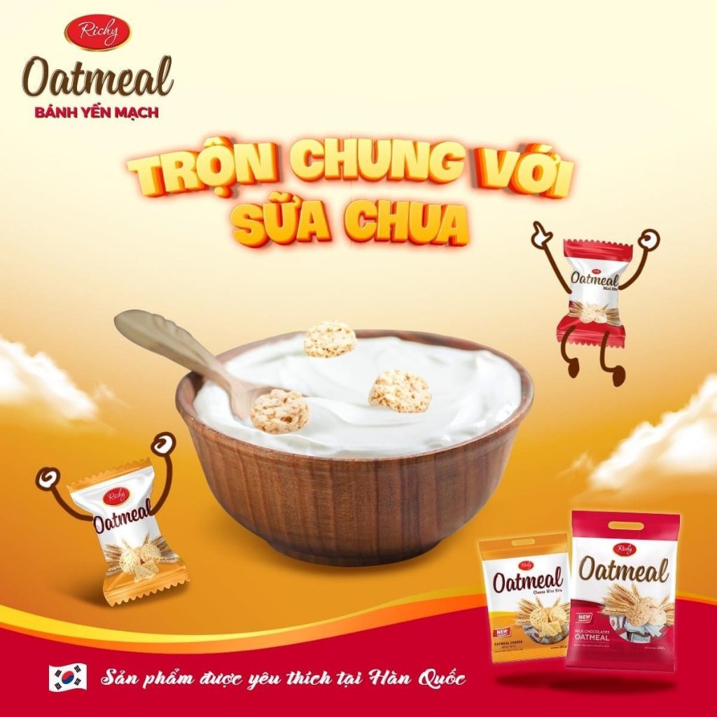 [MUA 3 TẶNG 1 QUAT] Combo 4 túi yến mạch sữa - phô mai 250g-220g