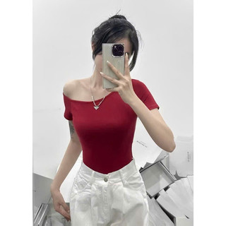 Áo Thun Trễ Vai Cộc Tay Form Ôm, Áo Hở Vai Ngắn Tay Mùa Hè Cho Nữ