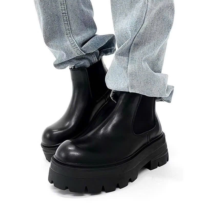 Ảnh Giày da chelsea boots thời trang INICHI G1320 đế cao 7cm 1