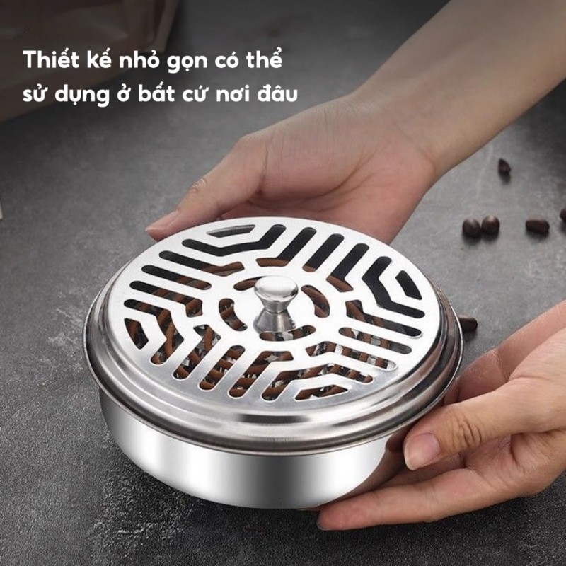 Hộp Đựng Nhang Muỗi Có Nắp Khay Đựng Nhang Muỗi 15cm Có Giá Đỡ Cuộn Nhang An Toàn Chống Bụi Hiệu Quả