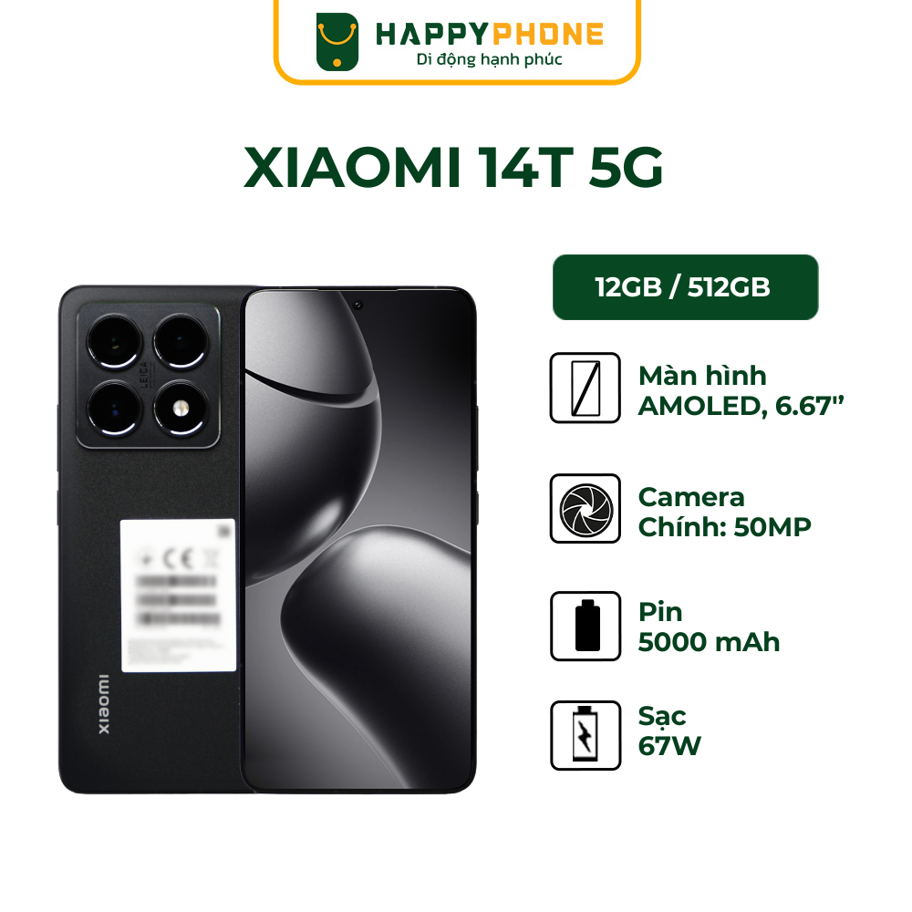 Ảnh Điện thoại Xiaomi 14T 5G 12GB/512GB -  Hàng Chính Hãng, Mới 100%, Bảo hành 18 tháng 2
