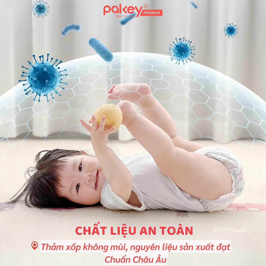 Ảnh Thảm Cuộn XPE PAKEY Cao Cấp Trải Sàn 2 Mặt Dày 2cm Họa Tiết Sinh Động Siêu Êm Cho Bé Tập Bò, Tập Đi 4