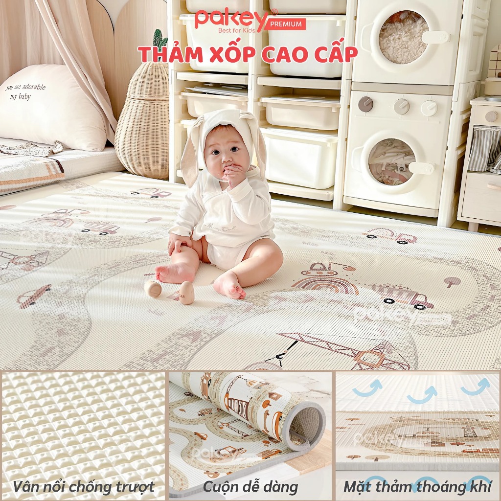 Ảnh Thảm Cuộn XPE PAKEY Cao Cấp Trải Sàn 2 Mặt Dày 2cm Họa Tiết Sinh Động Siêu Êm Cho Bé Tập Bò, Tập Đi 3