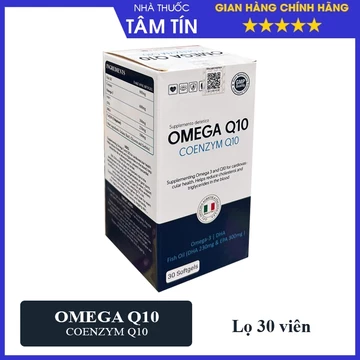 Viên uống Omega Q10 CoEnzyme Q10 giúp tăng cường sức khỏe tim mạch và giảm mỡ máu (Lọ 30 viên) nhập khẩu ITALIA
