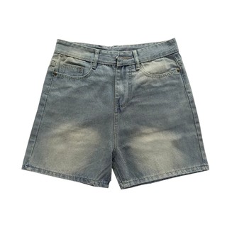 Quần Short Sọt đùi Lửng Ngố Bò Jean Nam Đen Xanh Retro Wash Rách form TRÊN GỐI Avocado