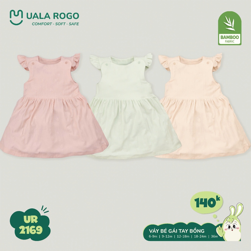 (6,5-19kg, 6-48M) Váy Xô Bamboo Điệu Đà Bé Gái Uala UR2169 UR3659 UR2176