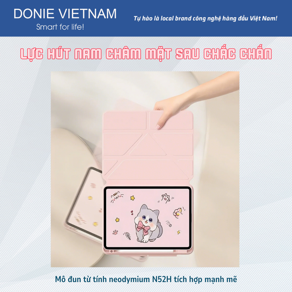 Bao Da iPad Aura Folio Thiết Kế Origami, Xoay 720° Cho Air 4/5/6/7 Gen 10/11 Pro 11inch | DONIE P08