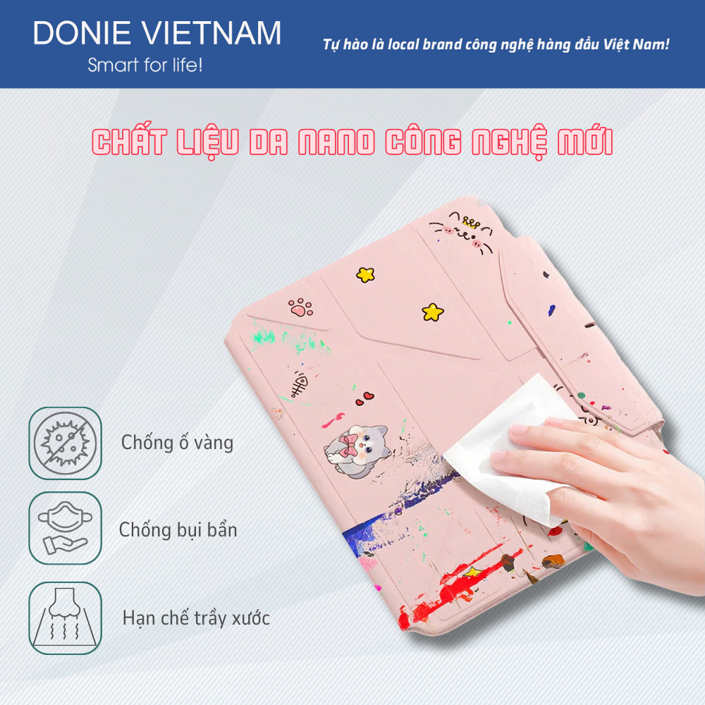 Bao Da iPad Aura Folio Thiết Kế Origami, Xoay 720° Cho Air 4/5/6/7 Gen 10/11 Pro 11inch | DONIE P08