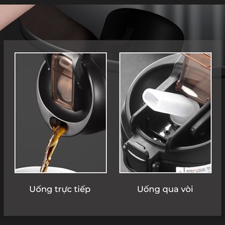 Bình giữ nhiệt 600ml có ống hút, ly giữ nhiệt nóng lạnh 6-12 tiếng, lõi inox 316 cao cấp