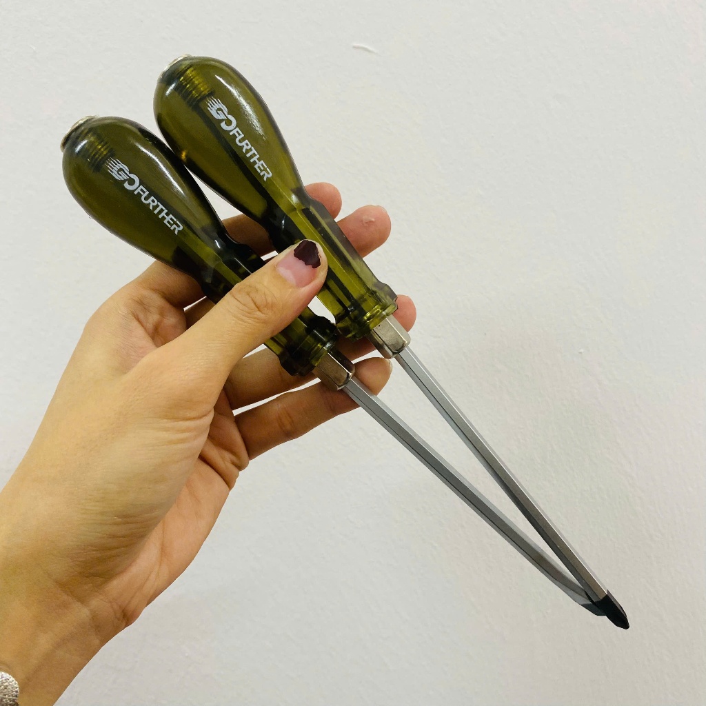 Combo Tô vít đóng Go Futher, tua vít đóng dẹp và tô vít đóng bake, size 6mm, 8mm (-)(+)