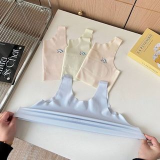 Áo lá bé gái tuổi dậy thì chất su mềm mại, Áo lót học sinh co giãn họa tiết dễ thương DEVARI B8999