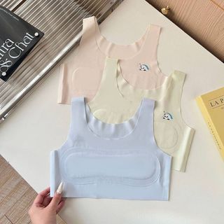 Áo lá bé gái tuổi dậy thì chất su mềm mại, Áo lót học sinh co giãn họa tiết dễ thương DEVARI B8999