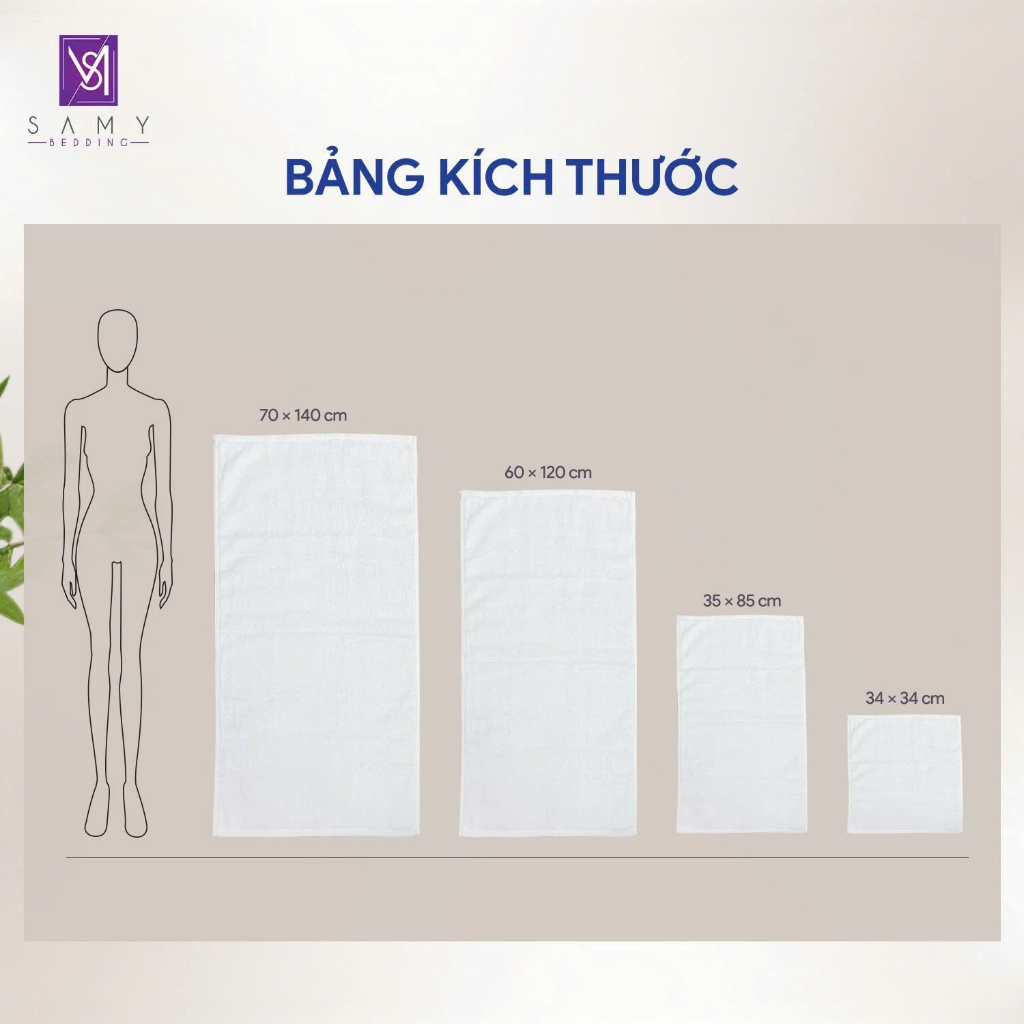 Ảnh Khăn tắm, Khăn mặt Khách sạn, Nhà nghỉ 100% Cotton 70x140cm Samy Bedding thấm hút tốt, mềm mại 3