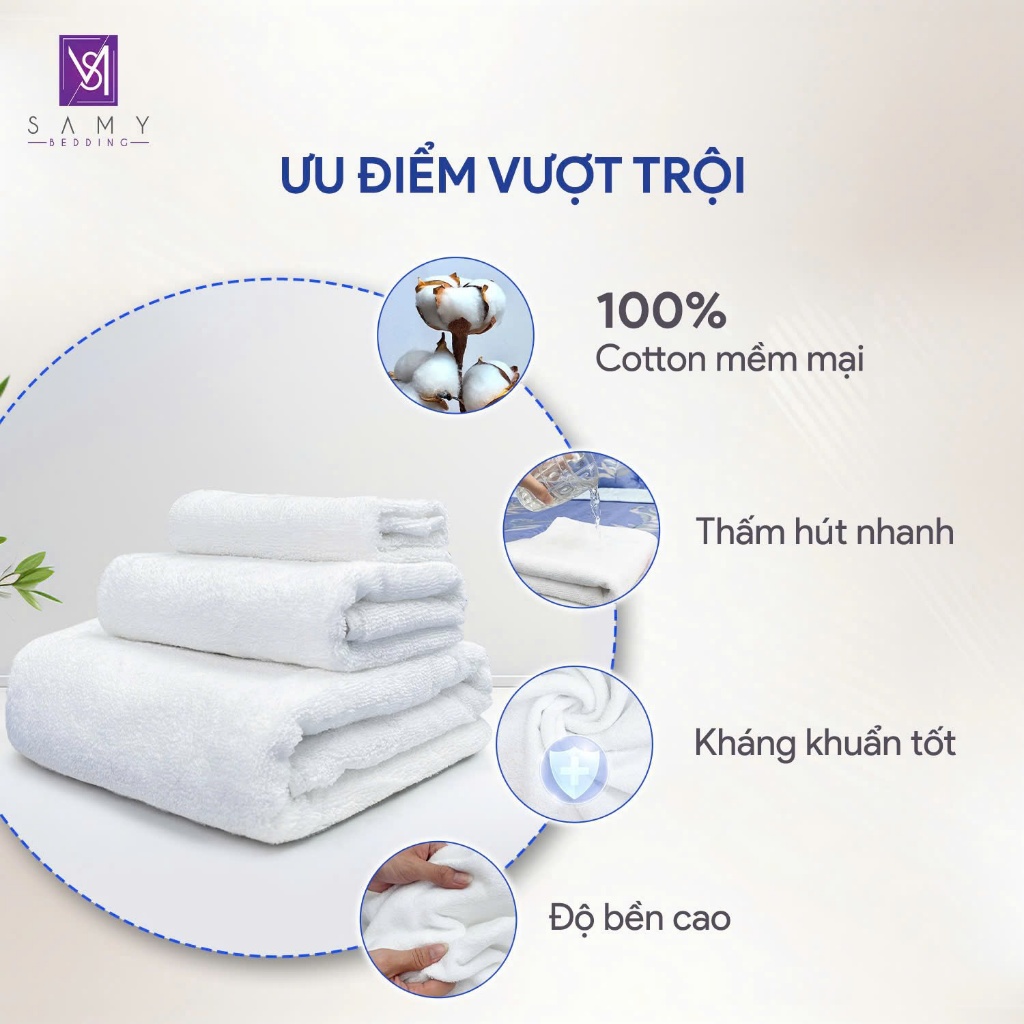 Ảnh Khăn tắm, Khăn mặt Khách sạn, Nhà nghỉ 100% Cotton 70x140cm Samy Bedding thấm hút tốt, mềm mại 1