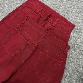 Quần Jean Đỏ Bigsize Nữ Quần Bò Ống Suông Rộng Sành Điệu Cho Chubby 50-95kg Q536
