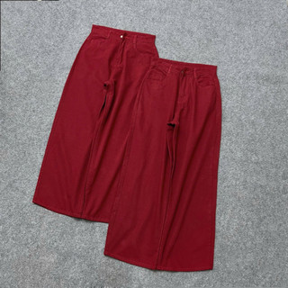 Quần Jean Đỏ Bigsize Nữ Quần Bò Ống Suông Rộng Sành Điệu Cho Chubby 50-95kg Q536