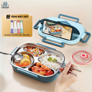 Hộp Cơm Giữ Nhiệt Nhiều Ngăn Chống Tràn, Hộp Đựng Cơm Văn Phòng Chất Liệu Inox 304 An Toàn Sức Khỏe HC02 - Life Plus