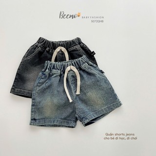 Quần sóc jeans mềm co giãn, quần đùi bò, quần shorts cá tính cho bé trai 5072QHB